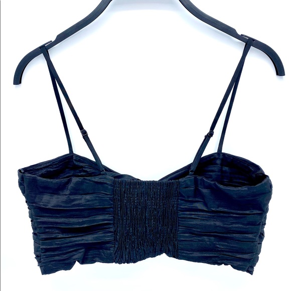 ZARA - Crinkle Sweetheart Crop Top - Picture 14 of 16